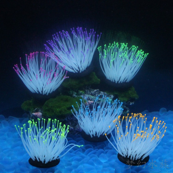 Kunstige Akvarieplanter Silikon Anemone Fiskeakvarium P