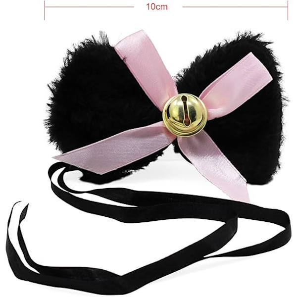 Dewenwils Katt Cosplay Set, Kattöron Hårband Kattunge Svans Öron Col