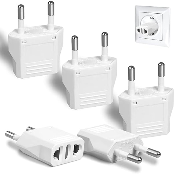 6-pakning Europeisk Pluggadapter, Europeisk Adapter Type C Plugg A,ZQKLA