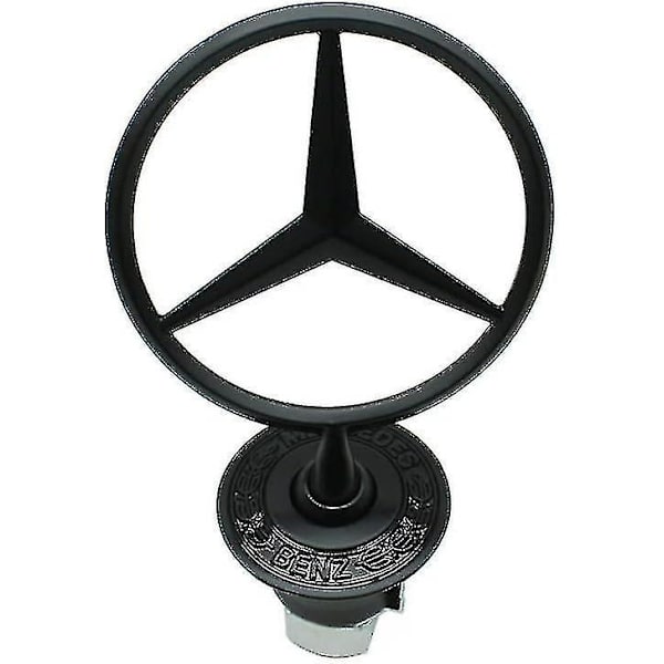 Huvudstjärna Emblem Badge Legering Pläterad Huvbyte Tillbehör Passar För W124 W210 E-klass W202 W203 C-klass W204 W220 1994-2007 (svart)
