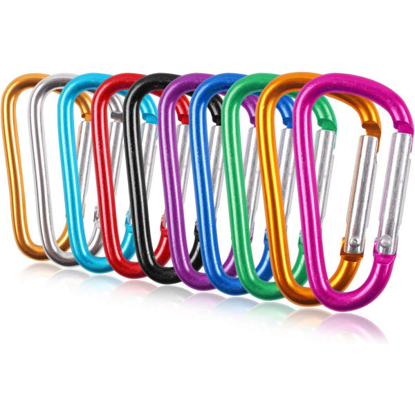 10 färger liten karbinhake Prote Nyckelring Flerfärgad aluminium, ZQKLA