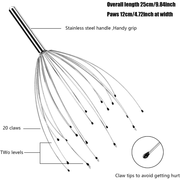 Hovedet Massager, Hårbundsmassager med 20 Grene Massage Enhed, ZQKLA