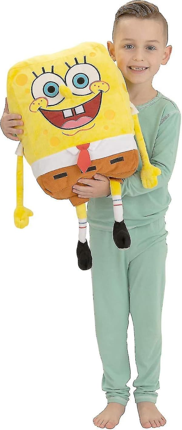 Spongebob Kids Bedding Super Soft Plush Cuddle Pillow Buddy, One Size（50cm）