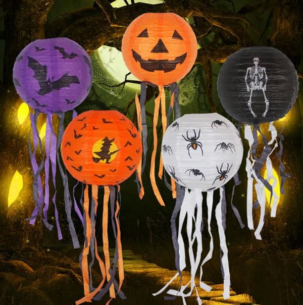 Halloween græskar papir lanterne glødende lanterne vedhæng