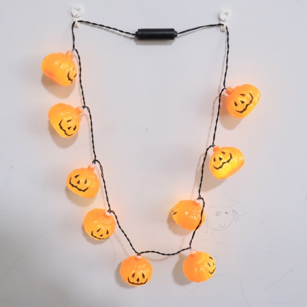 2 Pack Pumpkin Light up Necklace, Halloween Pumpkin Necklace, ZQKLA