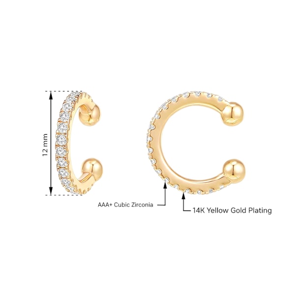 925 Sterlingsølv 14K Guldbelagt Cubic Zirconia Funklende, ZQKLA