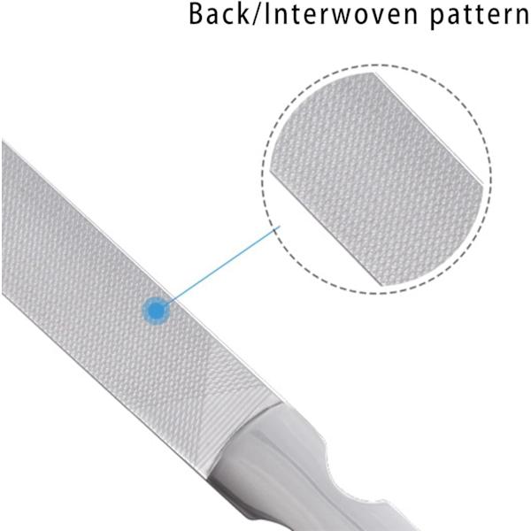 Neglefil i rustfrit stål, dobbeltsidet metalbuffer neglefil, ZQKLA