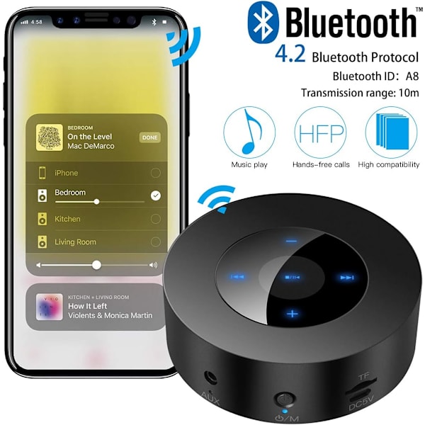 Bærbar Bluetooth-høyttaler, Mini Bluetooth-høyttaler (A8, Svart, ZQKLA