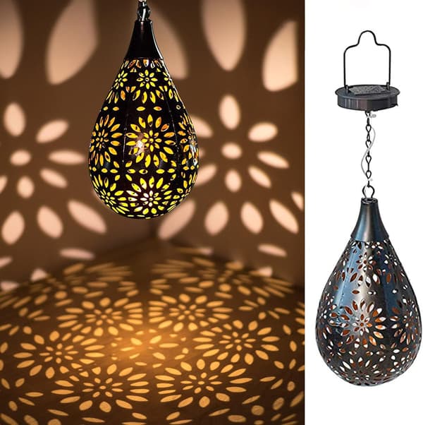 Hängande Solcellslampor Utomhus 2-pack Trädgård Boho LED Blomma W,ZQKLA