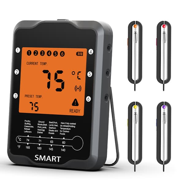 Trådløst Kjøtttermometer, Smart Digital BBQ Matlagingstermometer, ZQKLA