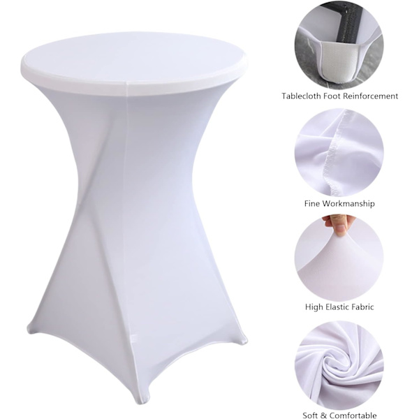 Stretch Duk 2-delad Tvättad Polyester Bordsskydd Ta,ZQKLA
