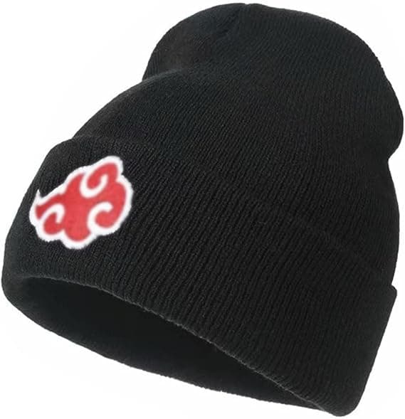 Strikket Beanie, Anime Broderi Rød Sky, Unisex Solid Clo,ZQKLA