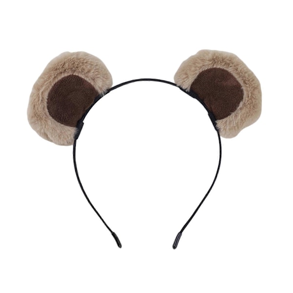 Chipmunk Øre Hodebånd Plysj Bjørn Øre Dekor Jente Hodeplagg Elastisk Design Dyretema Hodebånd Sminke Hodeplagg Khaki