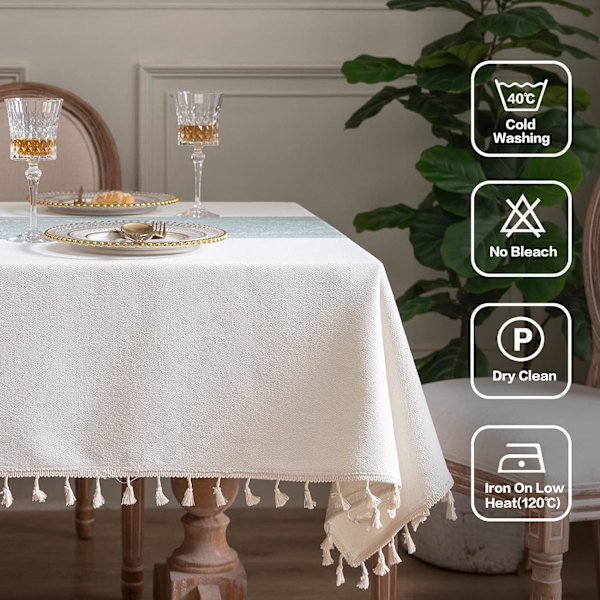 Rektangulär Bordduk Linne Bordduk Spillskyddad Skrynkel Fri K