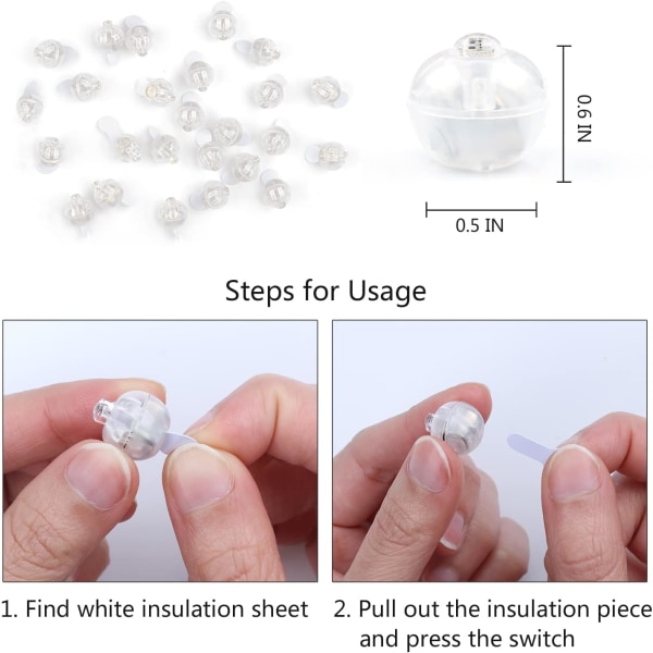 LED-ilmapallolamppu, 30 kpl Mini-lyhtyvaloa häihin, ZQKLA