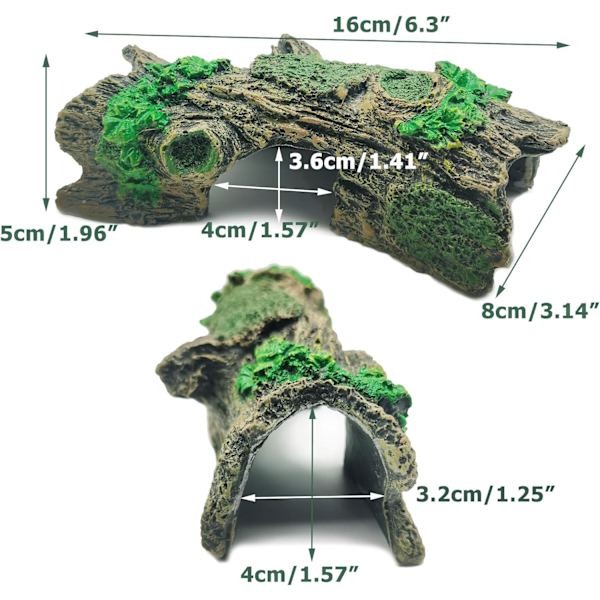 Akvarium Hullet Trestamme, Liten Kunstig Polyresin Drivved, ZQKLA