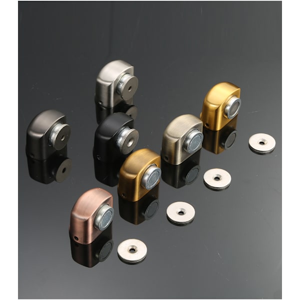 2 stk. dørstoppere i satin rustfritt stål, 4,5 x 3 x 3,7 cm, ZQKLA