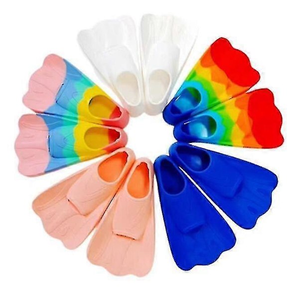 Simfötter, simträningsfötter för barn för längdsimning red rainbow 33to35