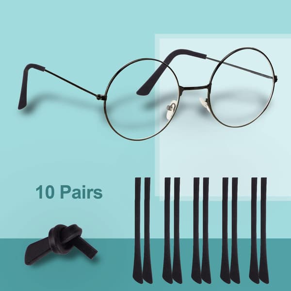 Brilleender 10 Par Anti-Slip Silikone Solbrille Sokker Sort
