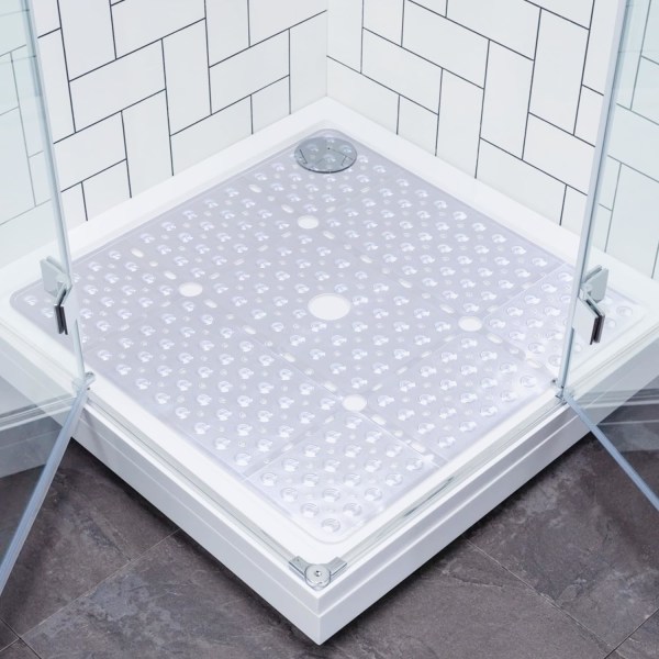 Halkfri Duschmatta, 70 * 70cm Stor Fyrkantig Badmatta med Su, ZQKLA