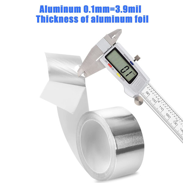 Alumiiniteippi, 2 tuumaa x 65 jalkaa Folio Teippi (3,9 mil), Eristävä, ZQKLA
