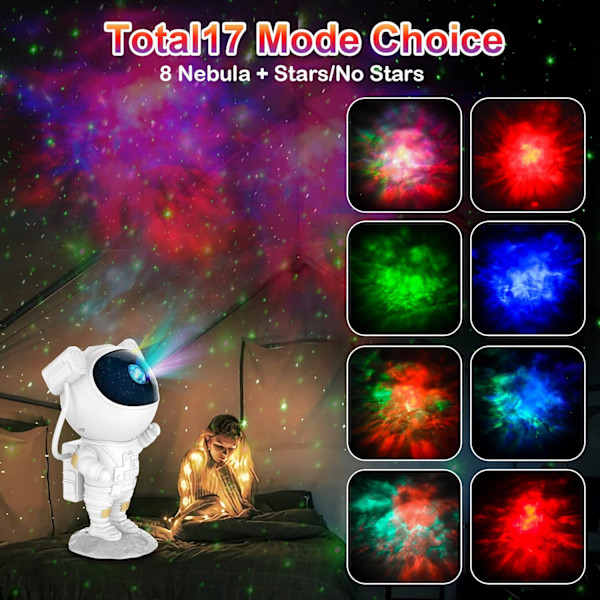 Astronautti Galaxy Projektorivalo, Tähtiprojektorilamppu, Yö, ZQKLA