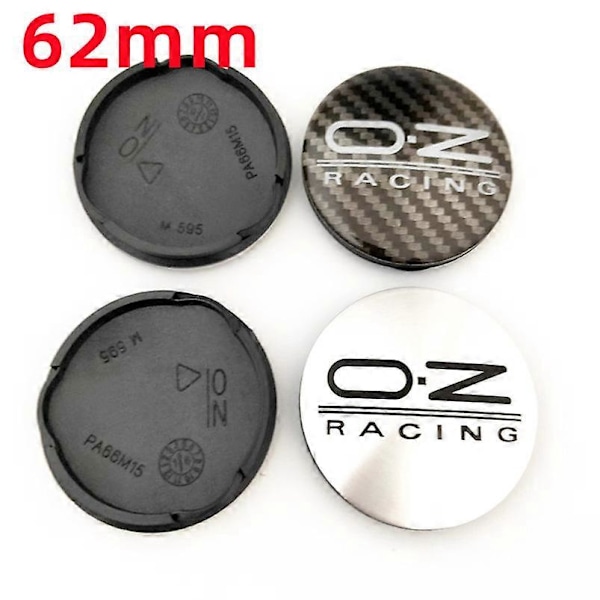 4 stk. 62 mm Bilhjul Center Nav Kapsler Til Oz Racing M595 O.z Alloy Auto Hjul Fælg Center Nav Kapsel Dækning 62 58 4x62 Silver Black
