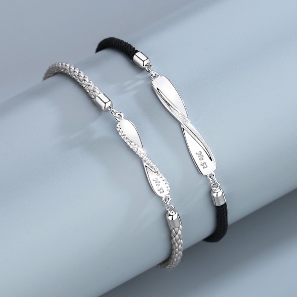 2 st Mobius ring par armband sterling silver man och kvinna, ZQKLA