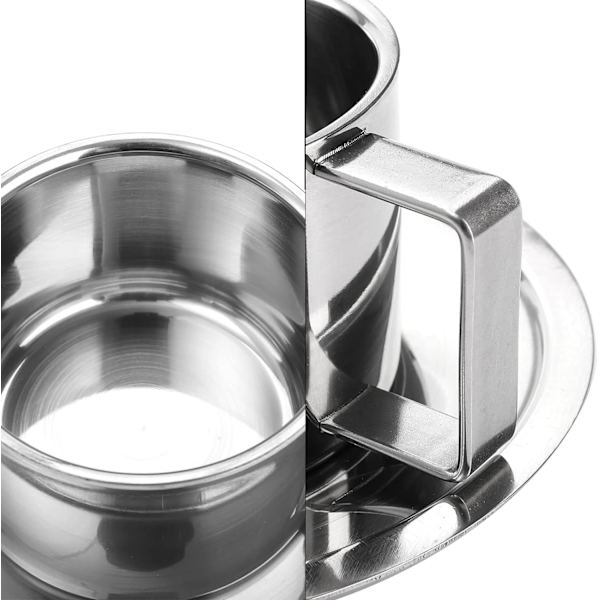 1 SÆT 200 ml Rustfrit Stål Kaffekopper Sæt Espresso Kopper, D,ZQKLA