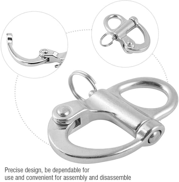 Snap Shackle Hurtigudløsning Rustfrit Stål Fast Shackle Anc,ZQKLA