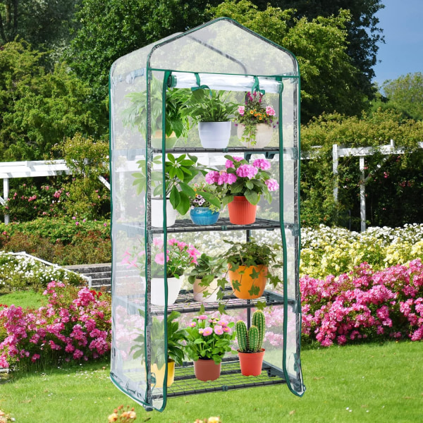 Miniväxthus för utomhusbruk inomhus Portabla plastväxthus Kraftiga genomskinliga PVC- cover för vinterträdgård