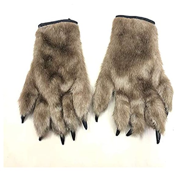 Halloween-kostyme Faux Fur Dyr Cosplay Pro Dinosaur Cat Paw Cl