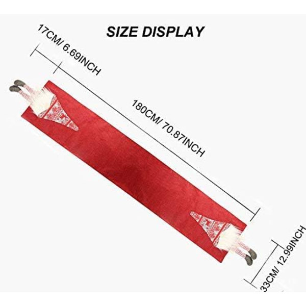 Juledug, 180 cm linned bordskåner klud Santa C, ZQKLA