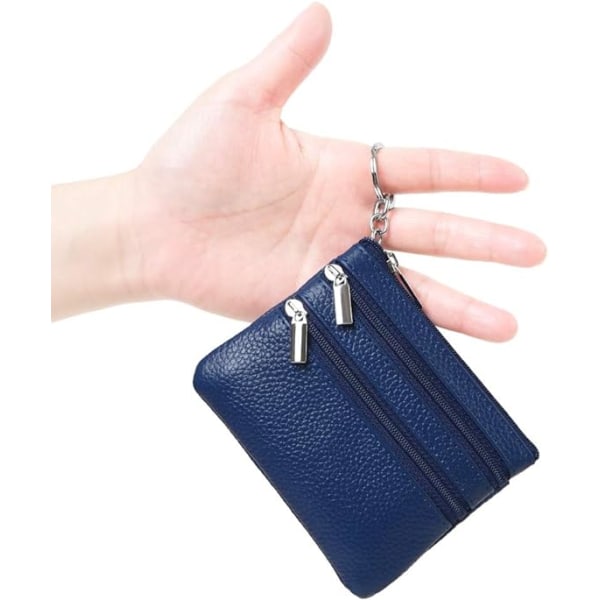 Myntbörs i äkta läder för damer, Mini Pouch Change Wallet, ZQKLA