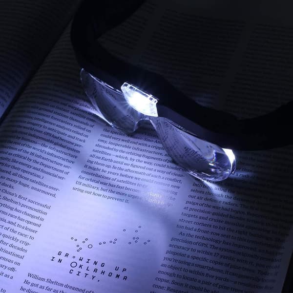 Forstørrelsesglas med 2 LED'er, Forstørrelses Front Headset Han,ZQKLA