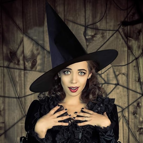 2-pack Halloween-hatt Svart Oxfordtyg Trollkarlhatt Makeup Co,ZQKLA