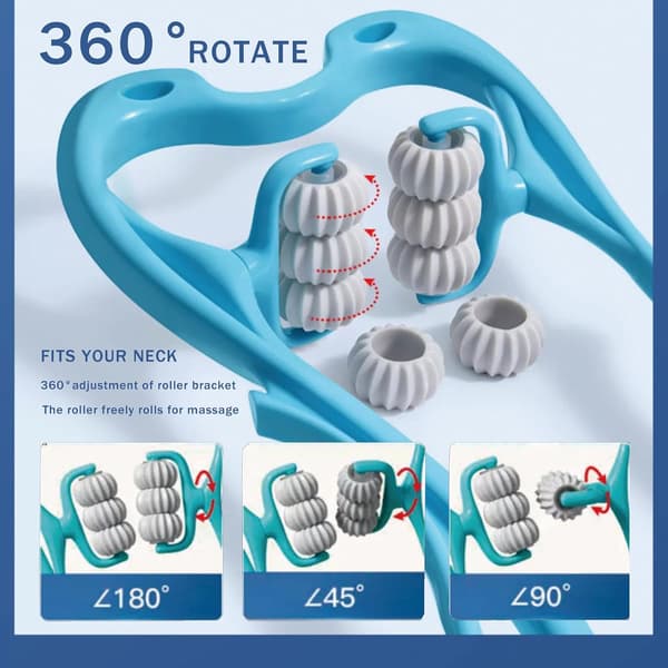 Nackmassagerulle, Handhållen Massager med Uppgraderade 6 Bollar