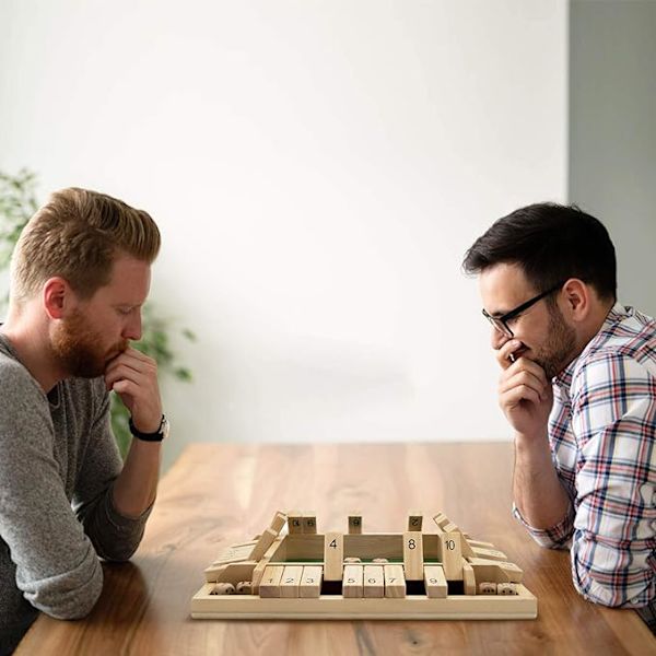 8,8 Tums Shut The Box Familjespel (1-4 Spelare), 4-sidigt, ZQKLA