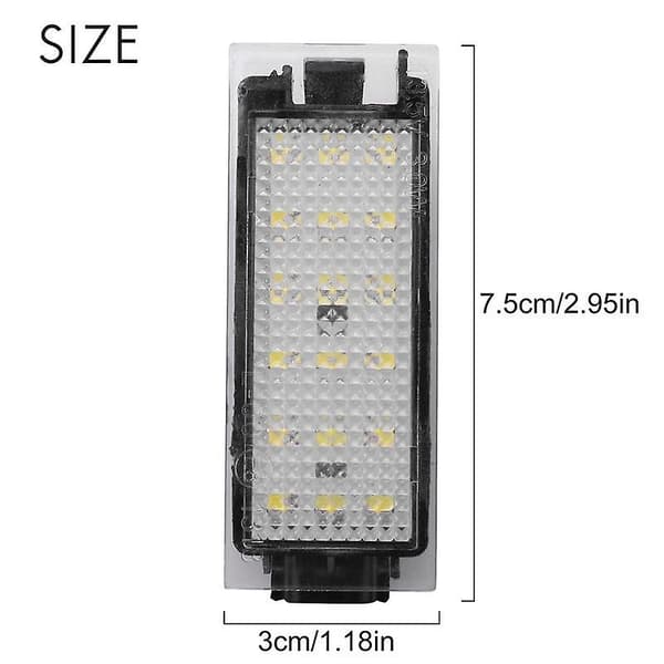 2 stk. LED nummerpladelys til Renault Megane 2 Clio Laa 2 Megane 3 Twingo Master Vel