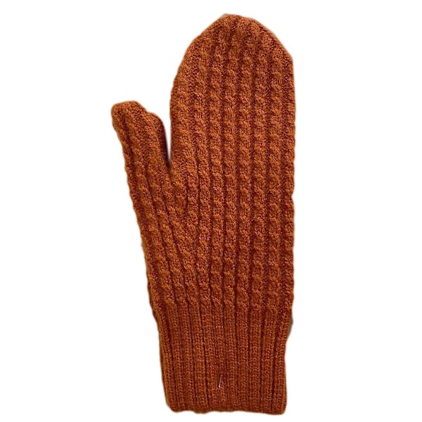 Vintervirkade handskar helfinger stickade vantar enfärgad varma handskar Caramel colour