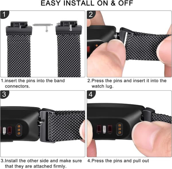Metallremmer for Fitbit Inspire 2 & Fitbit Inspire HR & Inspi