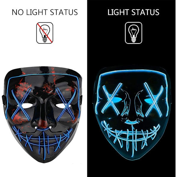 Halloween-naamio LED-valo naamio festivaaleihin Cosplay Hallow, ZQKLA