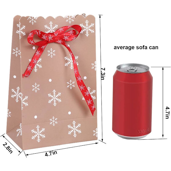 12 stk Julegaveesker - Små Juleposer, 4 Premium Design, ZQKLA