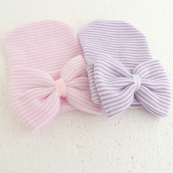 Nyfödd Bebis Flicka Beanie Nyfödd Turban Beanie Mjuk Bomull H,ZQKLA