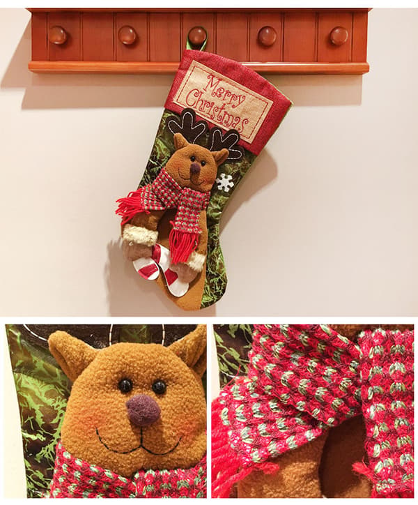 3 st 46 cm Julstrumpa Klassiska Stora Strumpor Tomte, S,ZQKLA