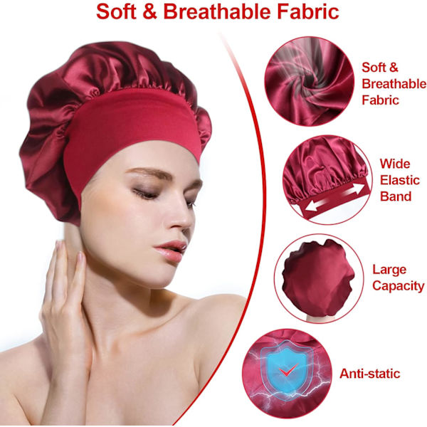 3 st Satin Hårscarf Natt Sovhatt för Sömn Hår, ZQKLA