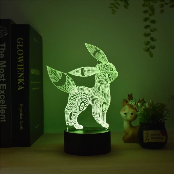 Anime 3D Fargerik Umbreon Kreativ LED Elf Nattlys USB T,ZQKLA