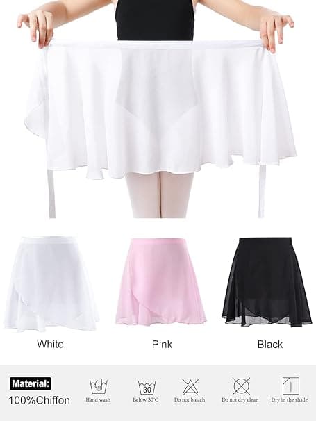 Chiffontutu Justerbar Tutu i Vit Storlek M (Storlek 120-140) Dans