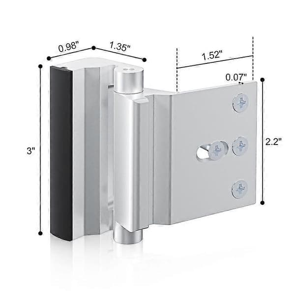 2-pack Dörrförstärkningslås, Aluminiumlegering U Dörrförstärkningslås 3 tum Säkerhetsdörrlås Hem Säkert Dörrstopp
