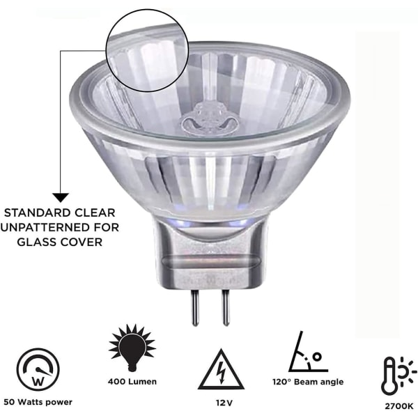6 kpl MR16 12V 50W Halogeeni Lamppu GU5.3 EXN Ammattimainen Kvartsi